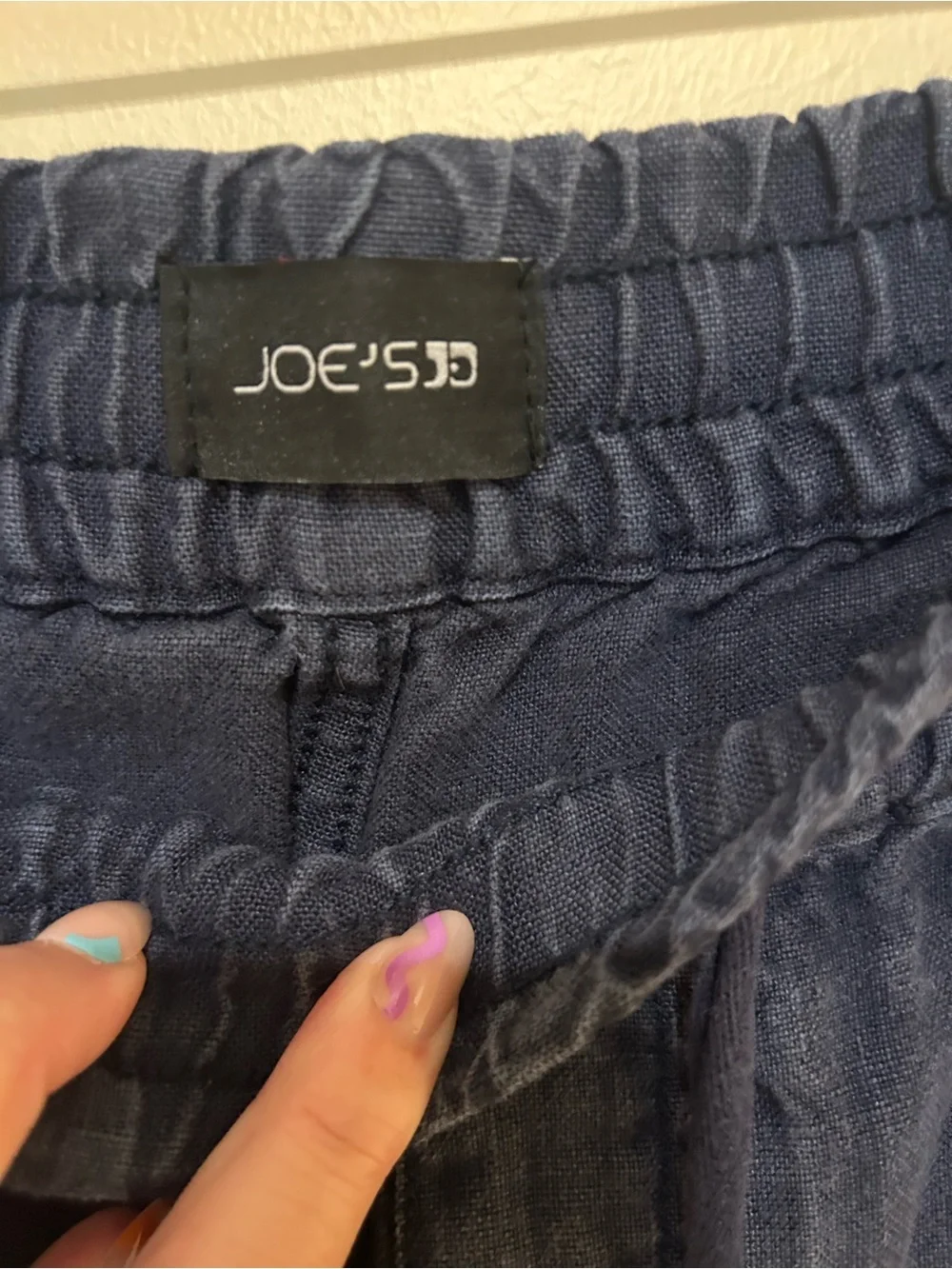 Joe's Jeans Men’s 100% Linen Navy Blue Drawstring Casual Pants Size Small